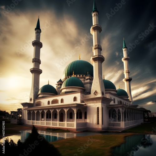 Majestic mosque, a breathtaking view during ramadan kareem