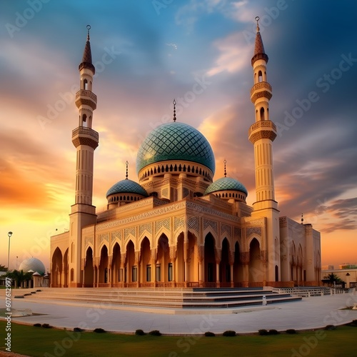 Majestic mosque, a breathtaking view during ramadan kareem