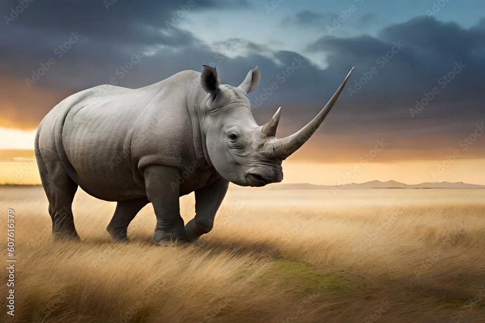 Fototapeta premium rhino in the wild
