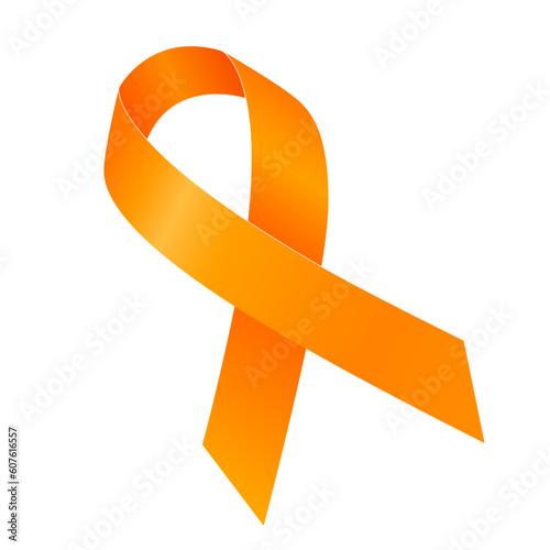 Leukemia Awareness month in September. Orange ribbon. Vector flat illustration isolated on white.