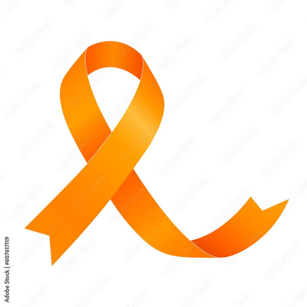 Leukemia Awareness Month. Orange ribbon. Flat illustration.. PNG file ...