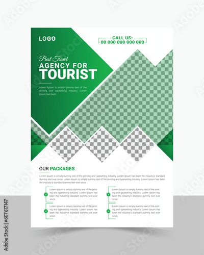 Modern Travel Flyer Design Template, layout.