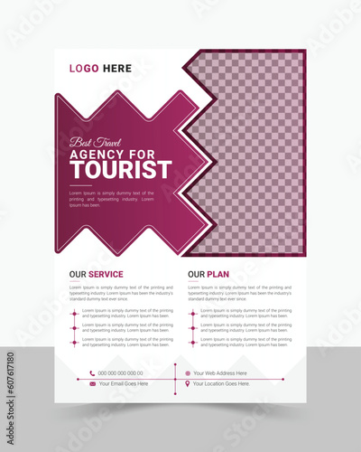 Modern Travel Flyer Design Template, layout.