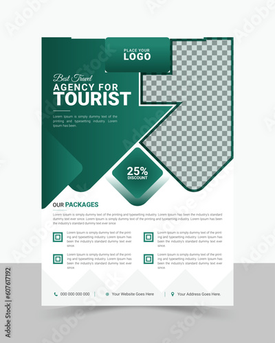 Modern Travel Flyer Design Template, layout.