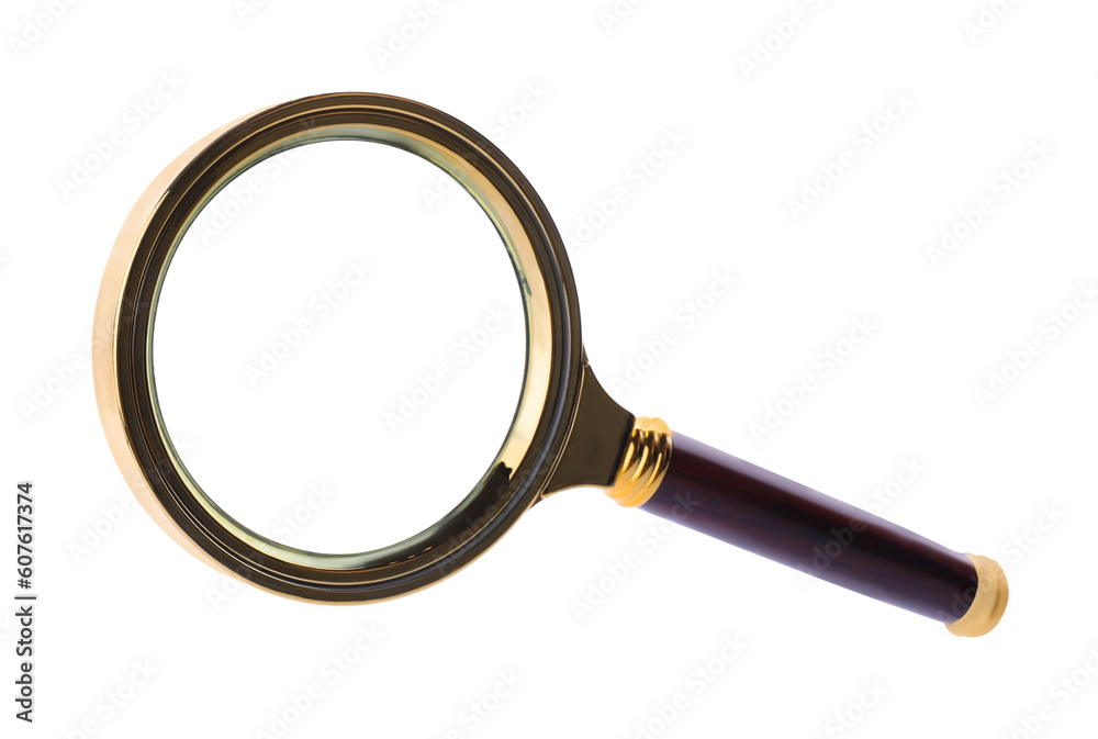 Magnifying glass with handle isolated on white Magnifying glass with handle isolated on white