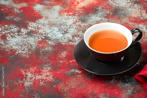 cup of tea on red