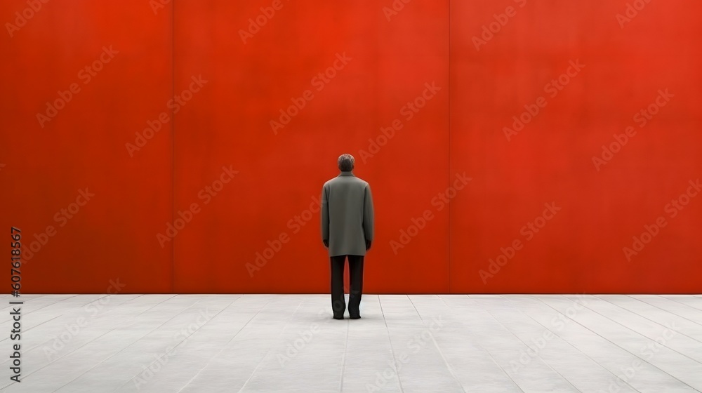 Obraz premium 孤独で物事を考える人間