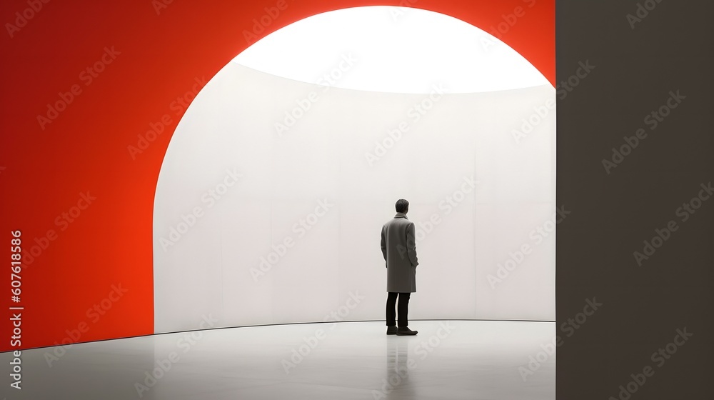 Obraz premium 孤独で物事を考える人間