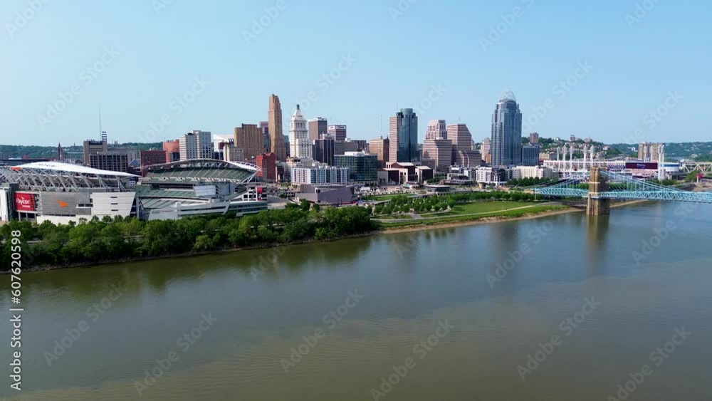 Cincinnati, Ohio, Skyline, aerial drone Cincinnati, Ohio, Skyline, aerial drone