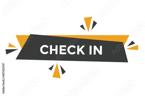 Check in  button web banner templates. Vector Illustration