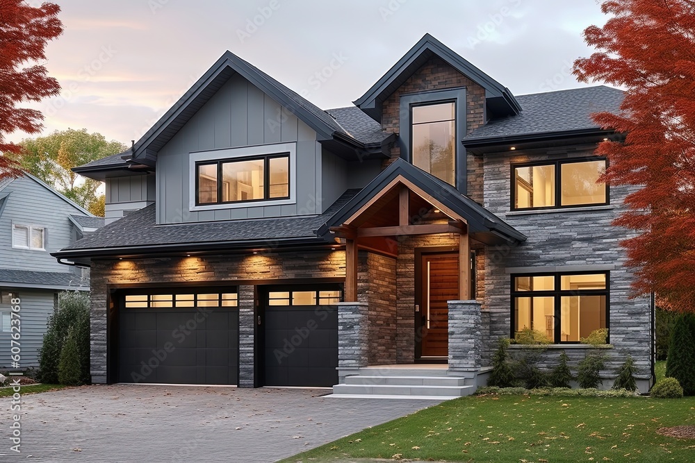 Contemporary Architecture and Natural Stone Details Define this Modern