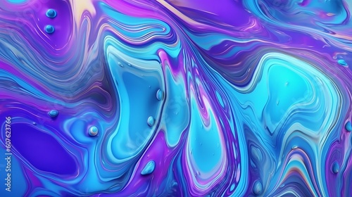 Dark purple and blue glossy wallpaper with abstract shapes. Glowing wavy texture. Abstract background. Generative ai