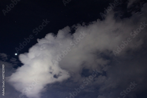 clouds and stars in the sky