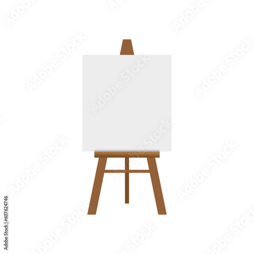 Easels with vertical paper sheets. Vector illustration.