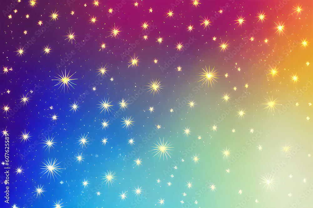 Rainbow sunburst background with glittering stars Rainbow sunburst background with glittering stars