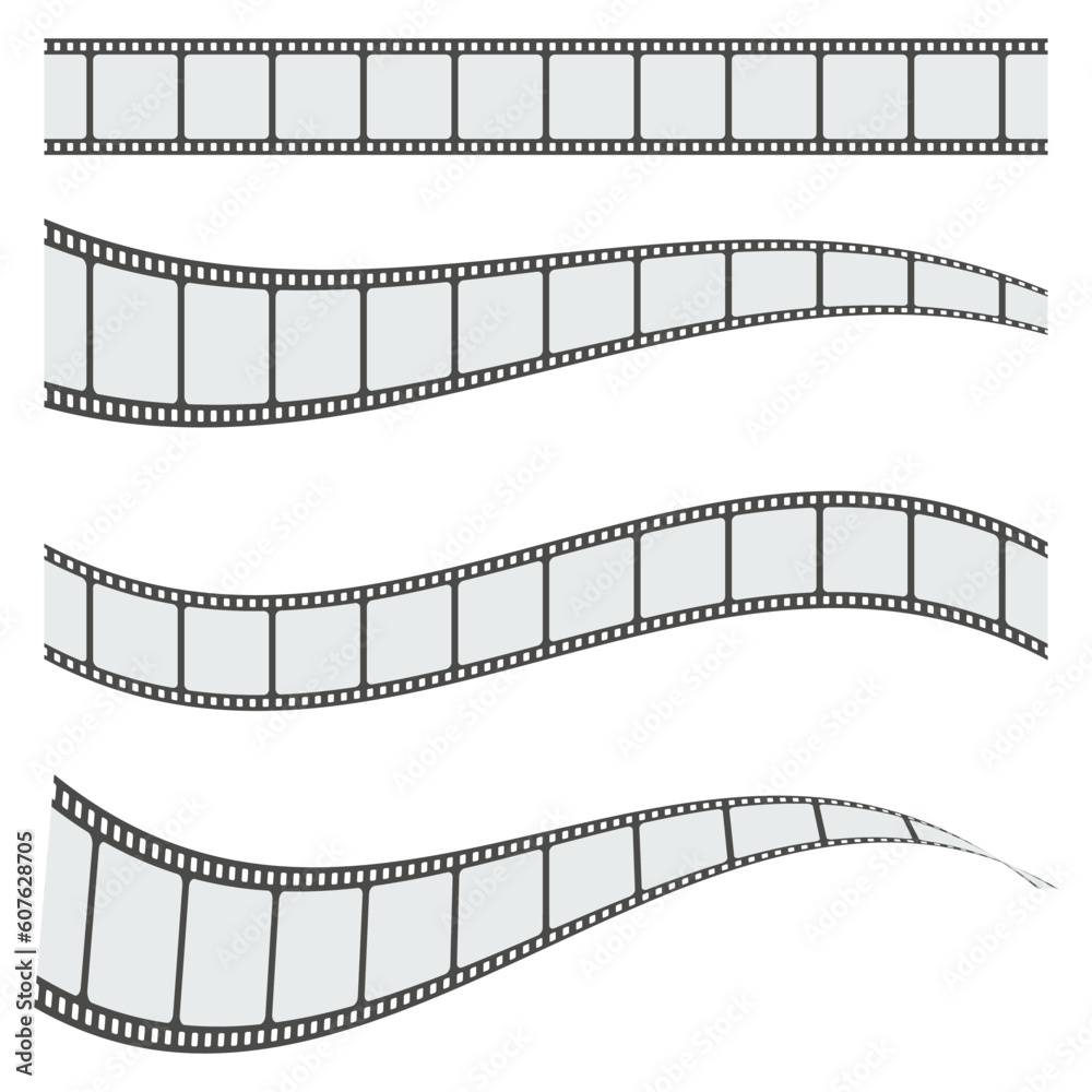 Fototapeta premium film strips. Old retro cinema movie strip. Video recording. Vector illustration. Stock image.