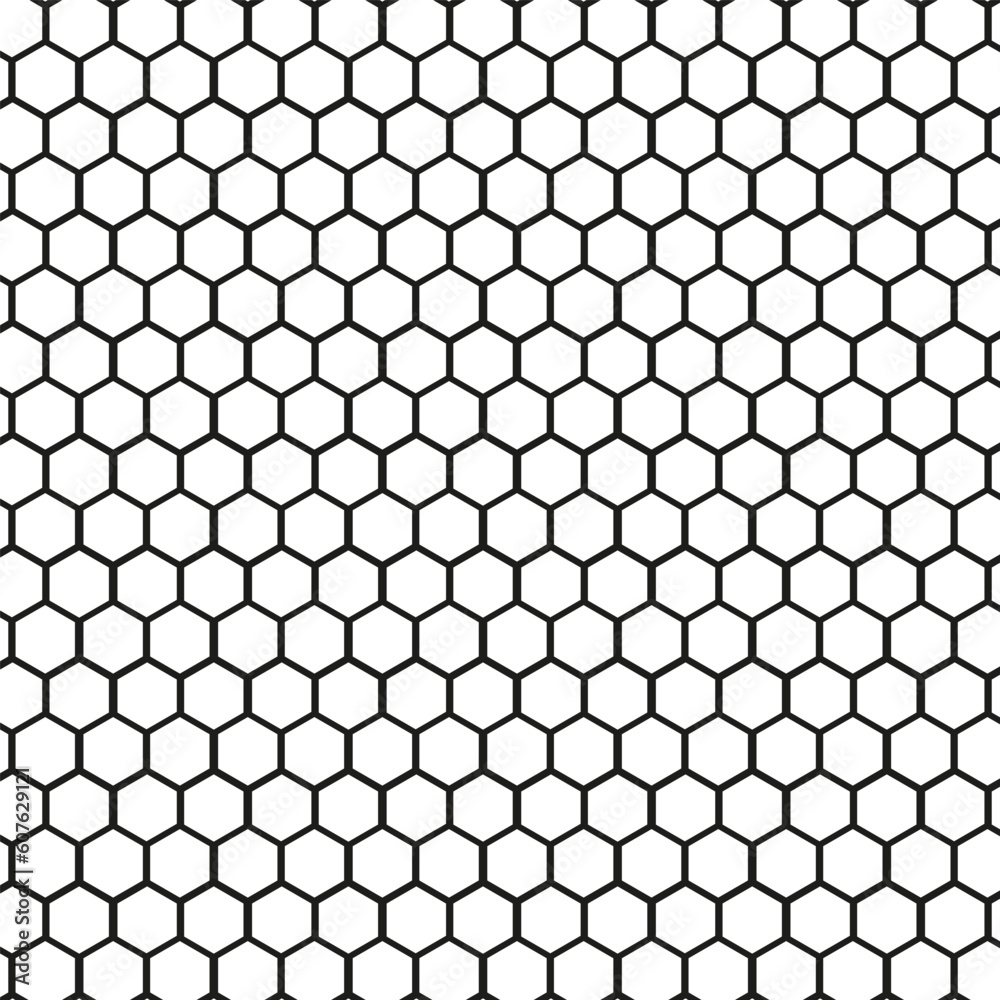 Naklejka premium Honeycomb grid texture and geometric hive hexagonal honeycombs. Hexagonal cell texture. Vector illustration.