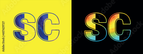 Initial letter SC logo Icon vector design template. Premium luxurious logotype for corporate business identity