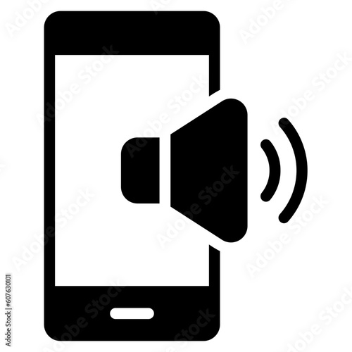 Volume smartphone solid icon, use for website mobile app presentation
