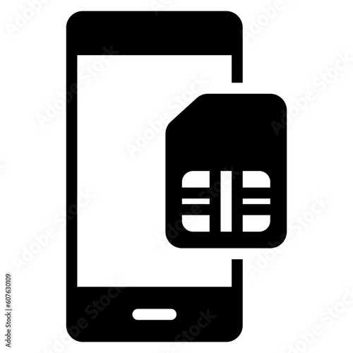 Sim card smartphone solid icon, use for website mobile app presentation