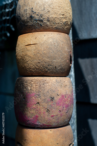 Wallpaper Mural Closeup of wooden buoys Torontodigital.ca