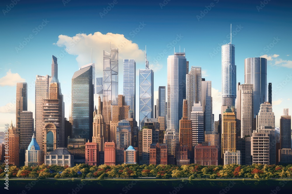 City skyline: Images of iconic cityscapes, towering skyscrapers, and urban landscapes.