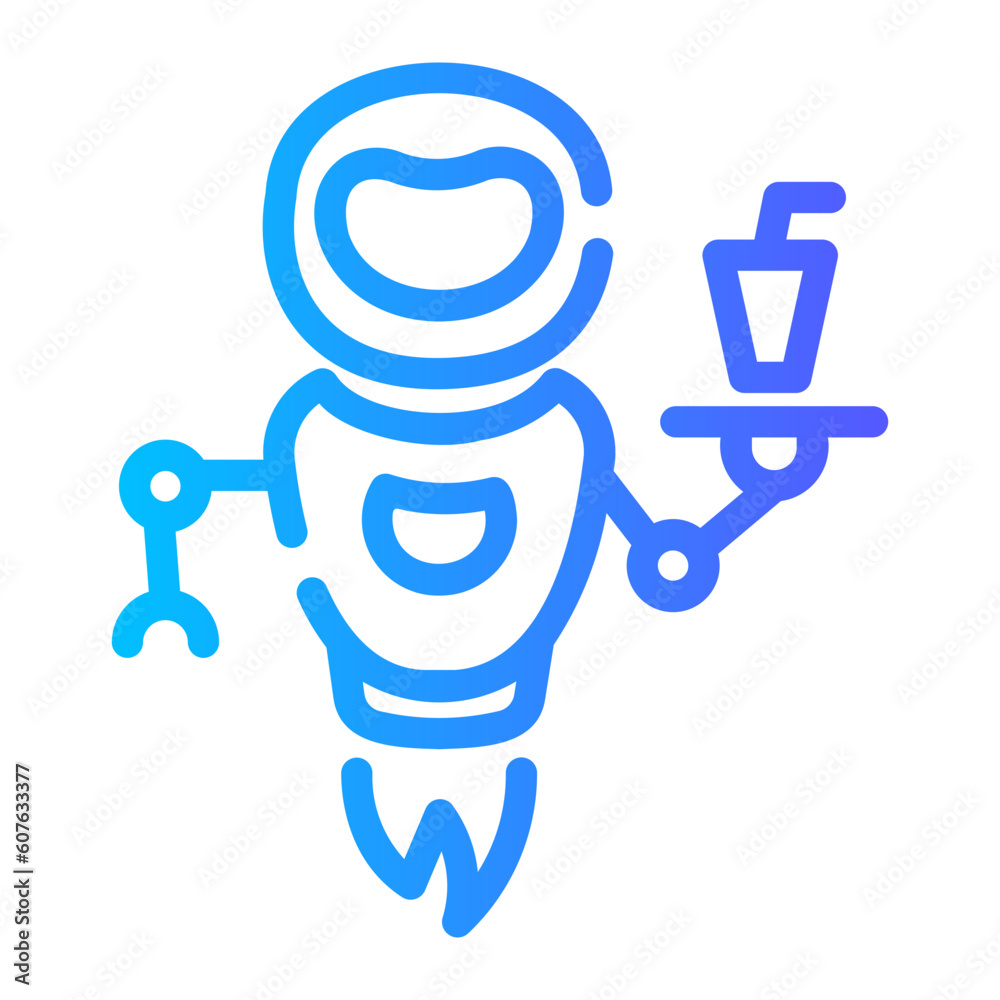 robot assistant Line Gradient Icon robot assistant Line Gradient Icon