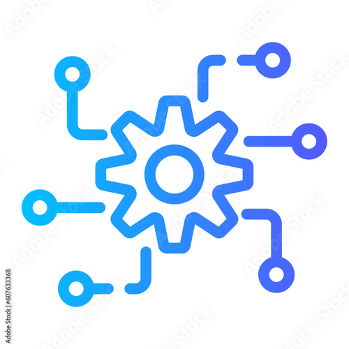 automated Line Gradient Icon