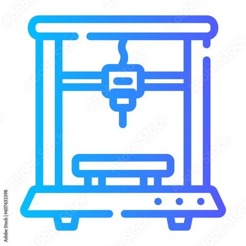 3d printer Line Gradient Icon