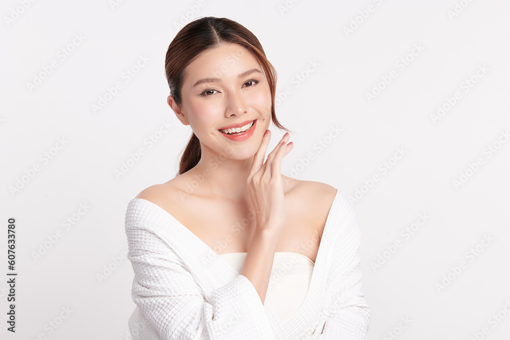 Beautiful young asian woman with clean fresh skin on white background, Face care, Facial treatment, Cosmetology, beauty and spa, Asian women portrait. Beautiful young asian woman with clean fresh skin on white background, Face care, Facial treatment, Cosmetology, beauty and spa, Asian women portrait.