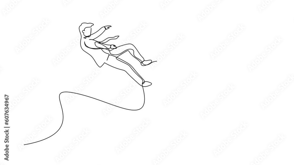 Animated self drawing of continuous line draw businessman big foot kicking little men. Bankruptcy, insolvency. Male employee kicked out by big foot, become unemployed. Full length one line animation Animated self drawing of continuous line draw businessman big foot kicking little men. Bankruptcy, insolvency. Male employee kicked out by big foot, become unemployed. Full length one line animation