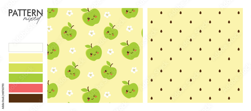 Naklejka premium Samba design: Apple Seamless Pattern.