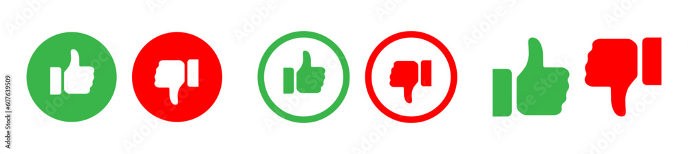 Set thumbs up and thumbs down icon vector isolated Set thumbs up and thumbs down icon vector isolated