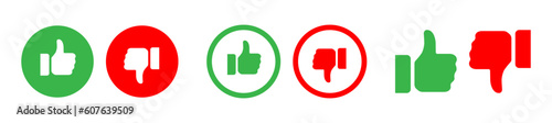 Set thumbs up and thumbs down icon vector isolated
