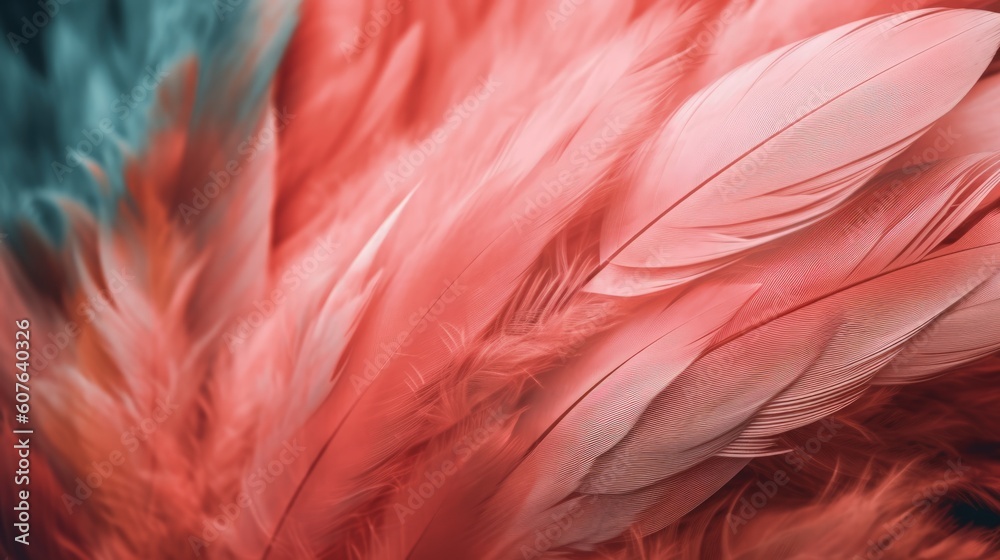 Colorful feathers background, soft pastel colors, Banner Background, Generative AI