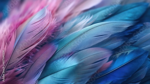 Colorful feathers background  soft pastel colors  Banner Background  Generative AI