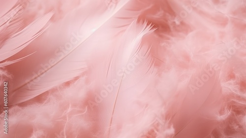 Colorful feathers background, soft pastel colors, Banner Background, Generative AI © tanatat