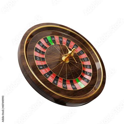 american wood gold casino roulette wheel element isolated on white background. wood gold casino roulette wheel element isolated. wood gold casino roulette wheel element 3d render illustration