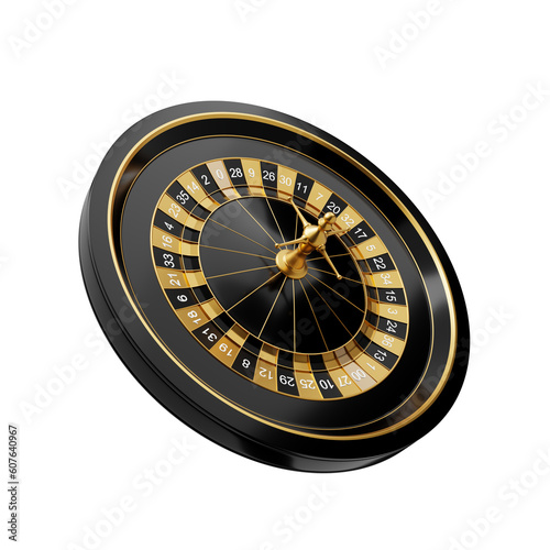 american black gold casino roulette wheel element isolated on white background. black gold casino roulette wheel element isolated. black gold casino roulette wheel element 3d render illustration