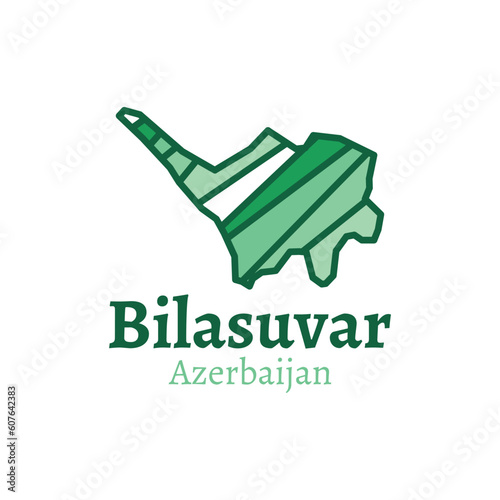 Bilasuvar Azerbaijan map, Azerbaijan city Bilasuvar. Map vector illustration, fully layered, editable vector map file photo