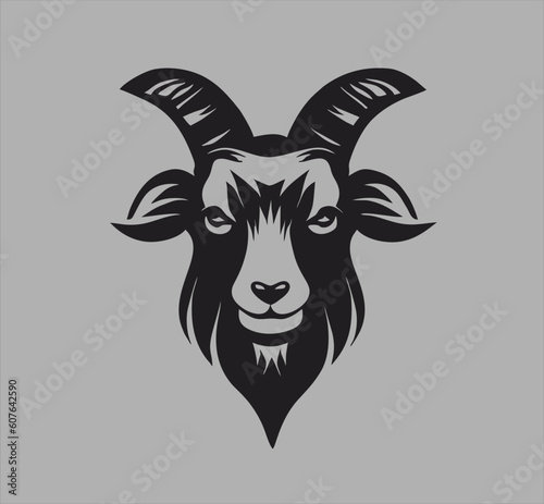 goat head vector design, for shirt logo or poster
