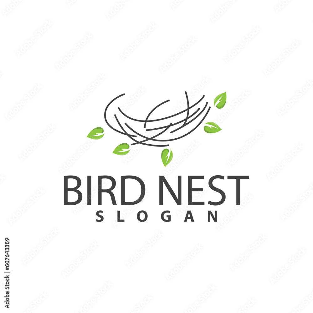 Fototapeta premium Bird Nest Logo, Bird House Shelter Vector, Modern Line Design Minimalist Style, Symbol Template Icon