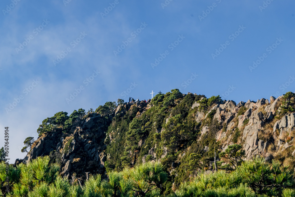 Beautiful landscape of the peak of a mountain named Pico del Aguila in Ajusco, Mexico