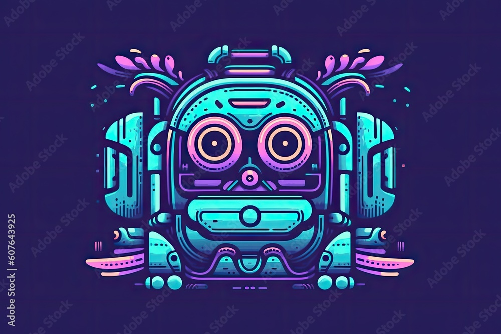 cute and futuristic robot with large expressive eyes Generative AI