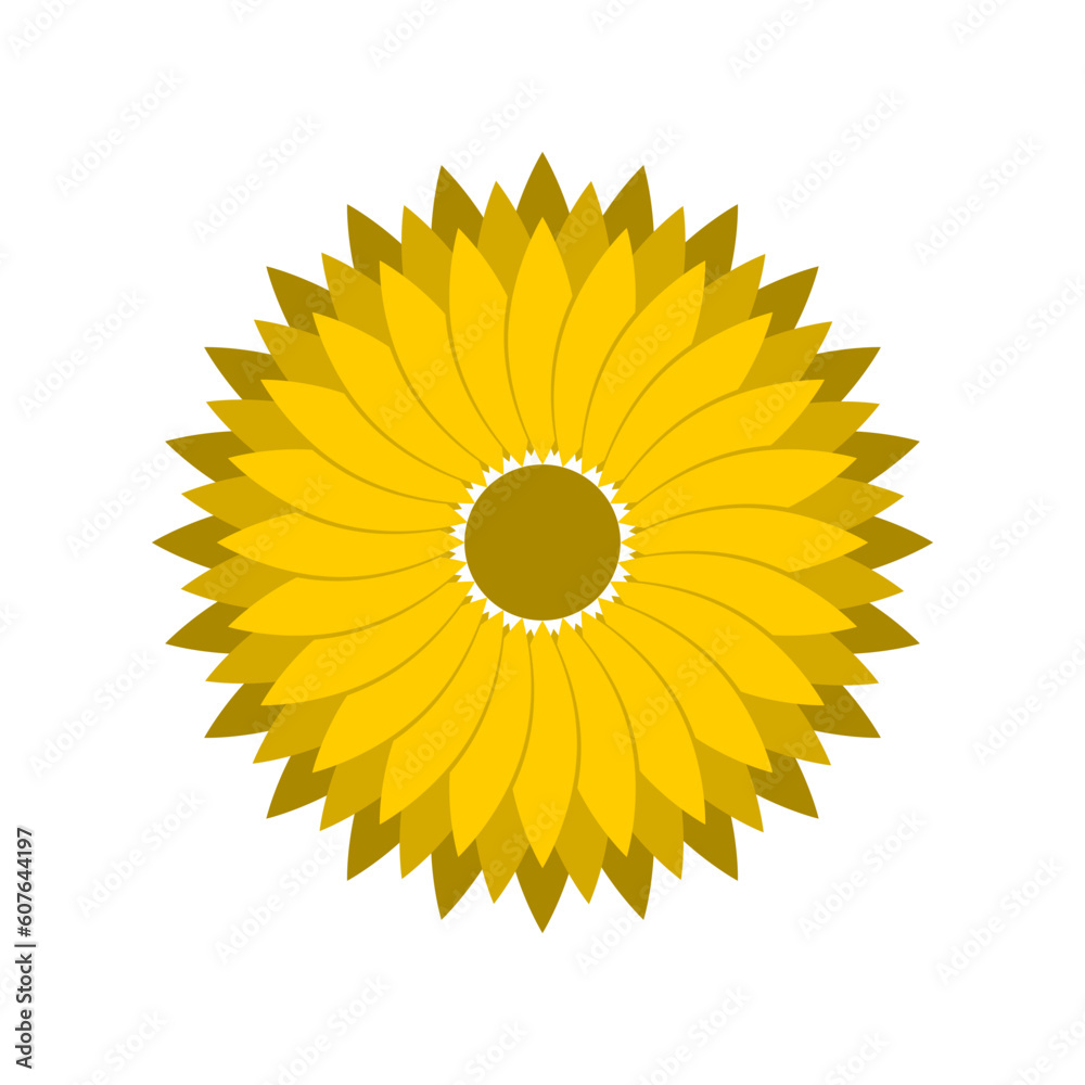 Yellow blooming sunflower icon flat vector design