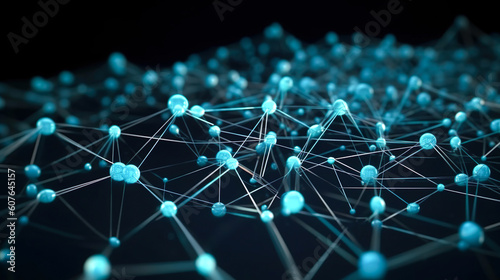 ブロックチェーンネットワークのイメージ背景 Generative AI