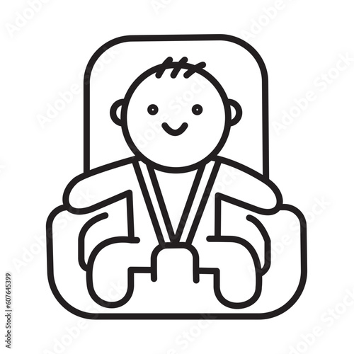 CAR SEAT FOR BABY design vector icon design vector line icon svg