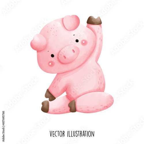 pig doing yoga