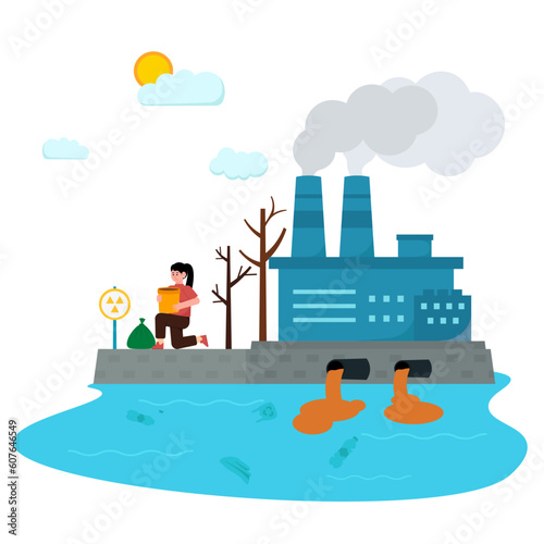 Water Pollution Illustration