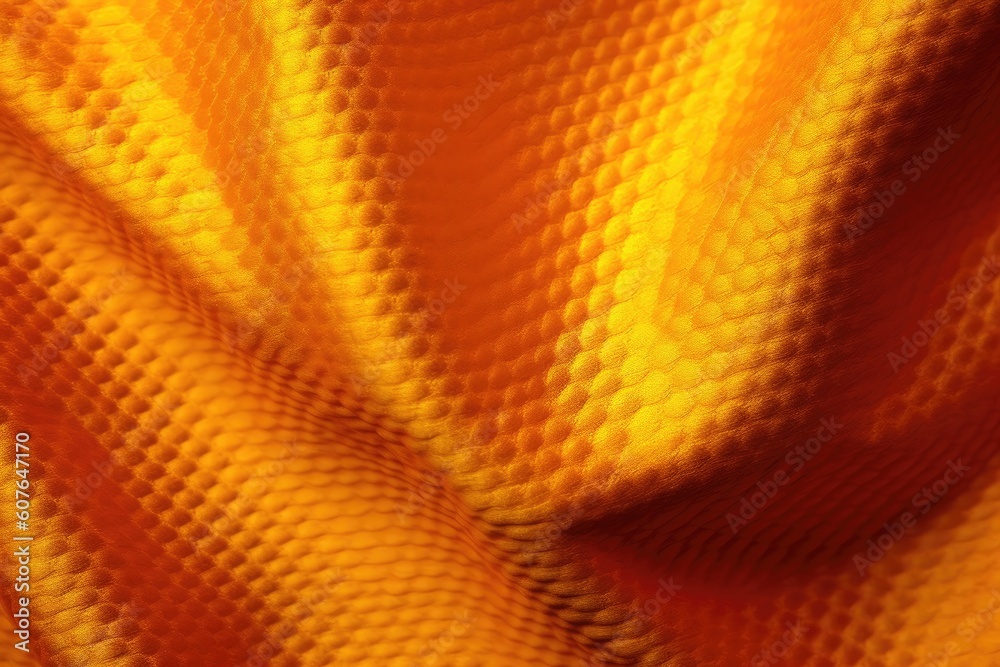 close-up view of a vibrant yellow and orange textile pattern Generative AI close-up view of a vibrant yellow and orange textile pattern Generative AI